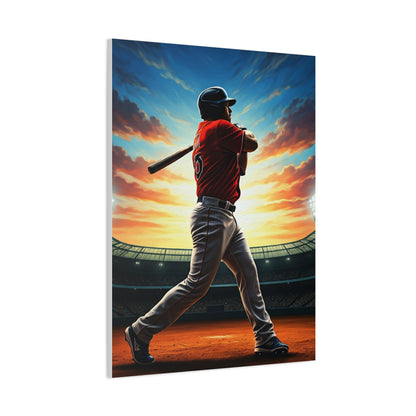 Batter Victory Sunset Stadium Swing Wall Art & Canvas Prints