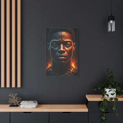 Fire and Shadow Warrior Portrait Wall Art & Canvas Prints
