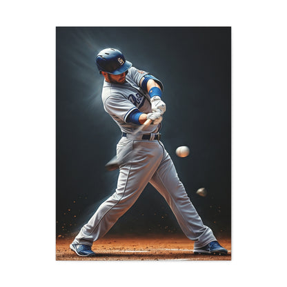 Baseball Impact Swing Close Action Wall Art & Canvas Prints