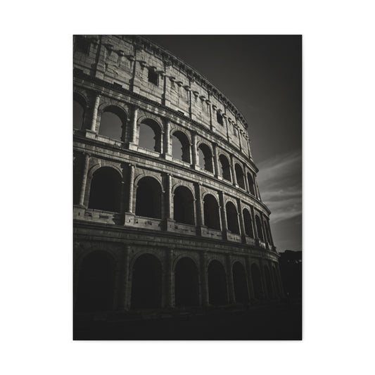 Roman Colosseum Architectural Black & White Wall Art & Canvas Print