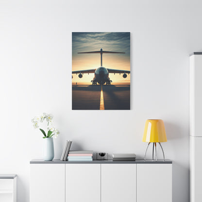 Golden Runway Departure Jet Wall Art & Canvas Prints