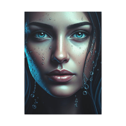 Intimate Blue Portrait with Beaded Accents Wall Art & Canvas Prints