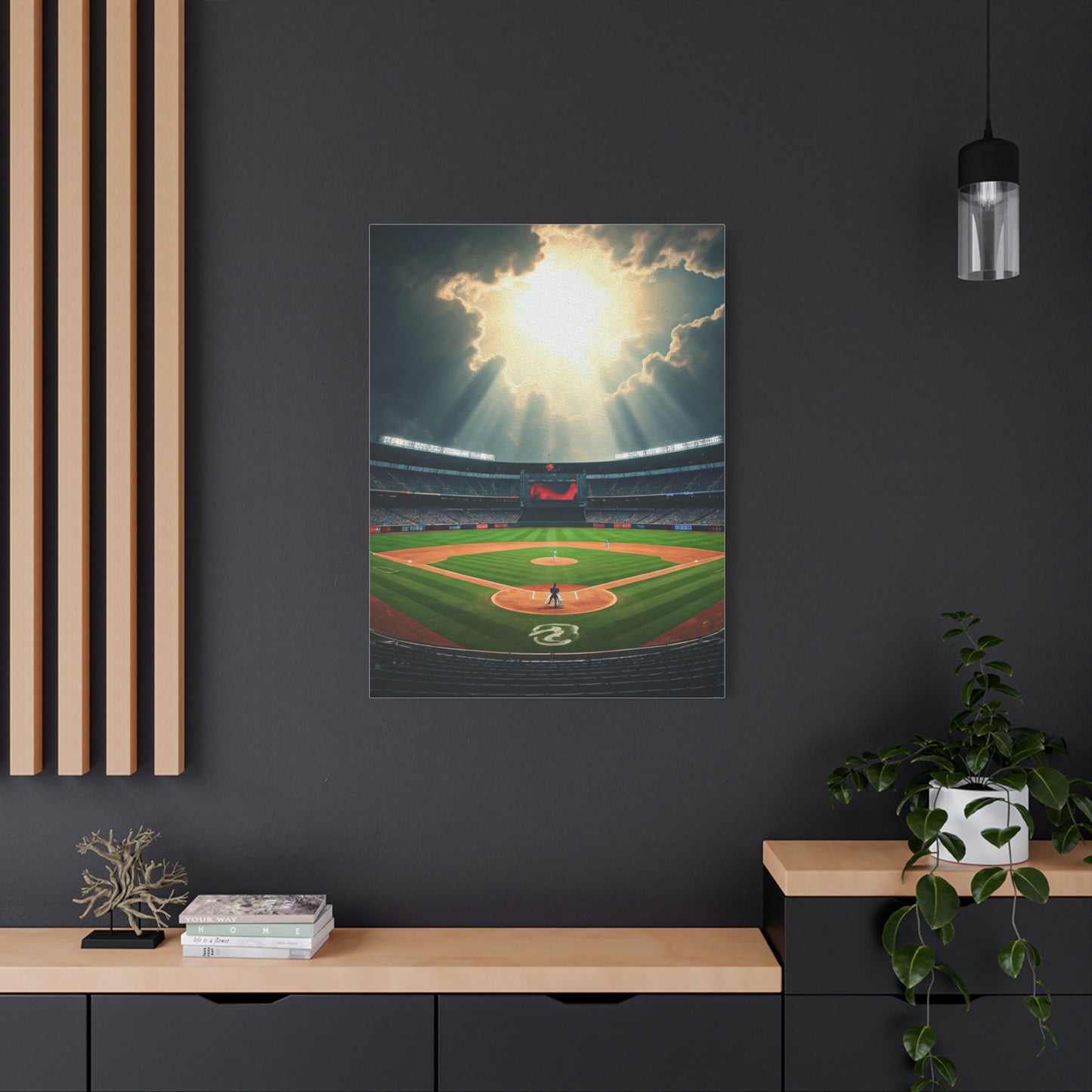 Golden Hour Baseball Field with Team Logo Wall Art & Canvas Prints