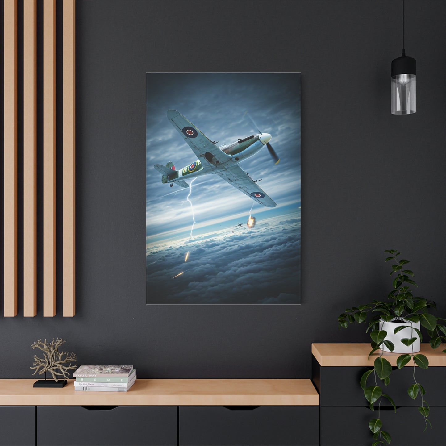 Lightning Strike Dogfight Fighter Wall Art & Canvas Prints