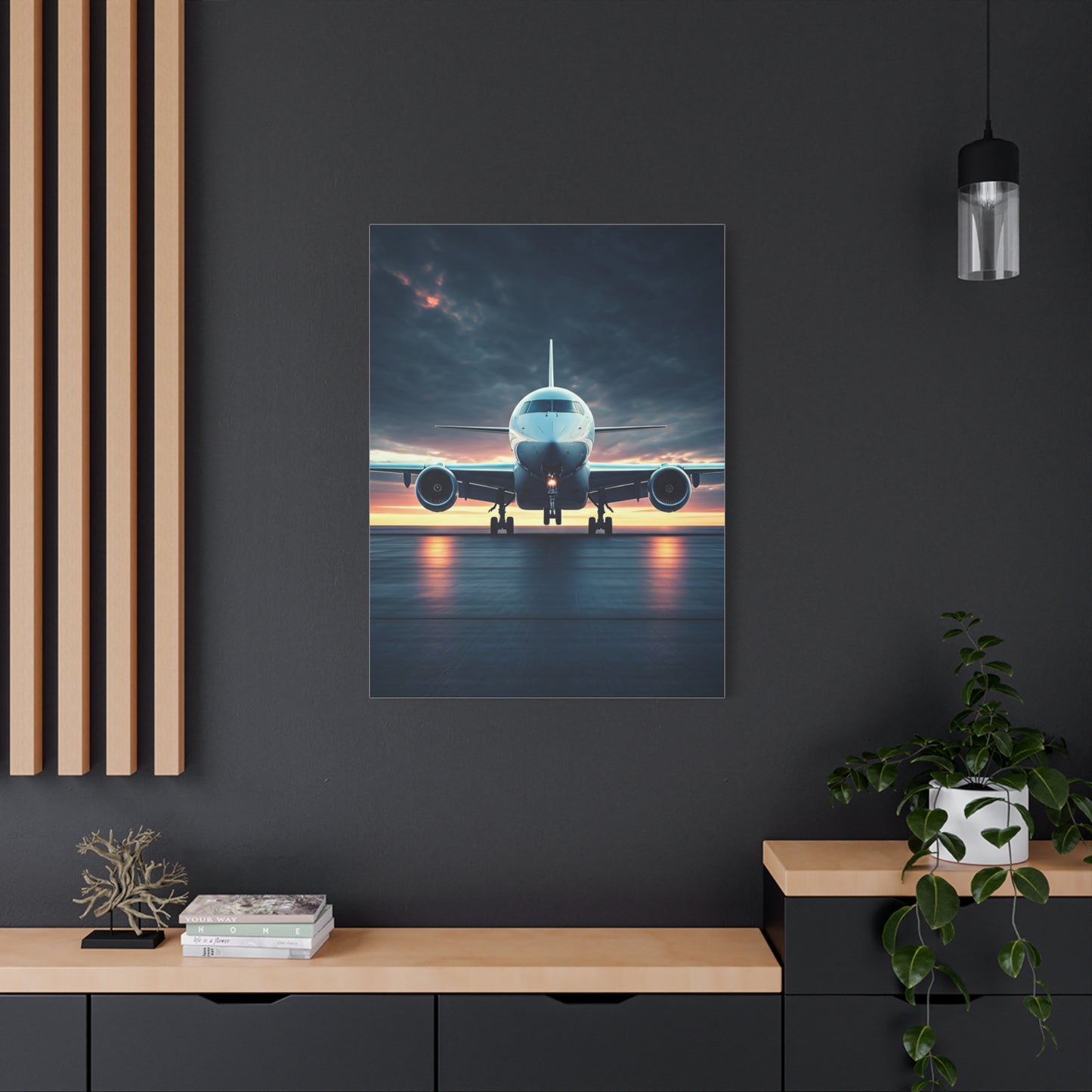Jet Runway Storm Departure Wall Art & Canvas Prints