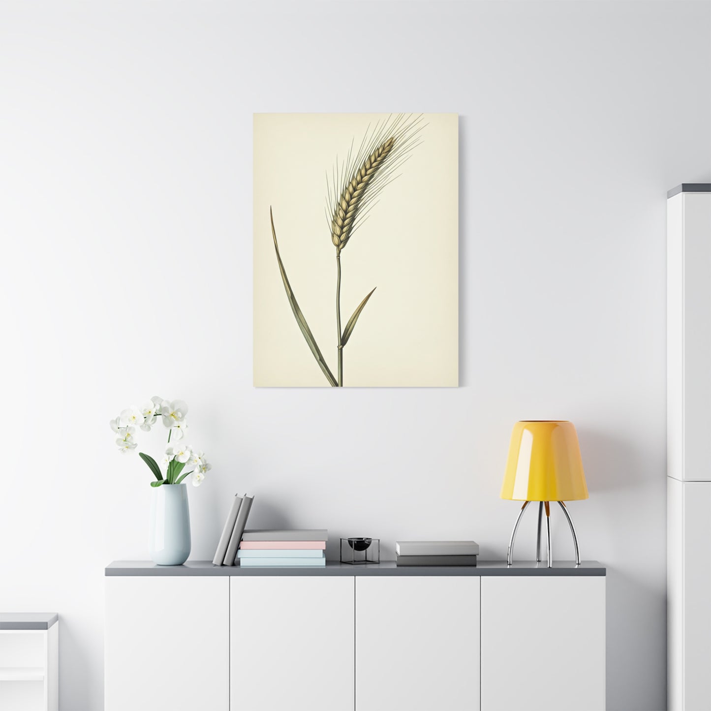 Golden Grain Stem Illustration Wall Art & Canvas Prints