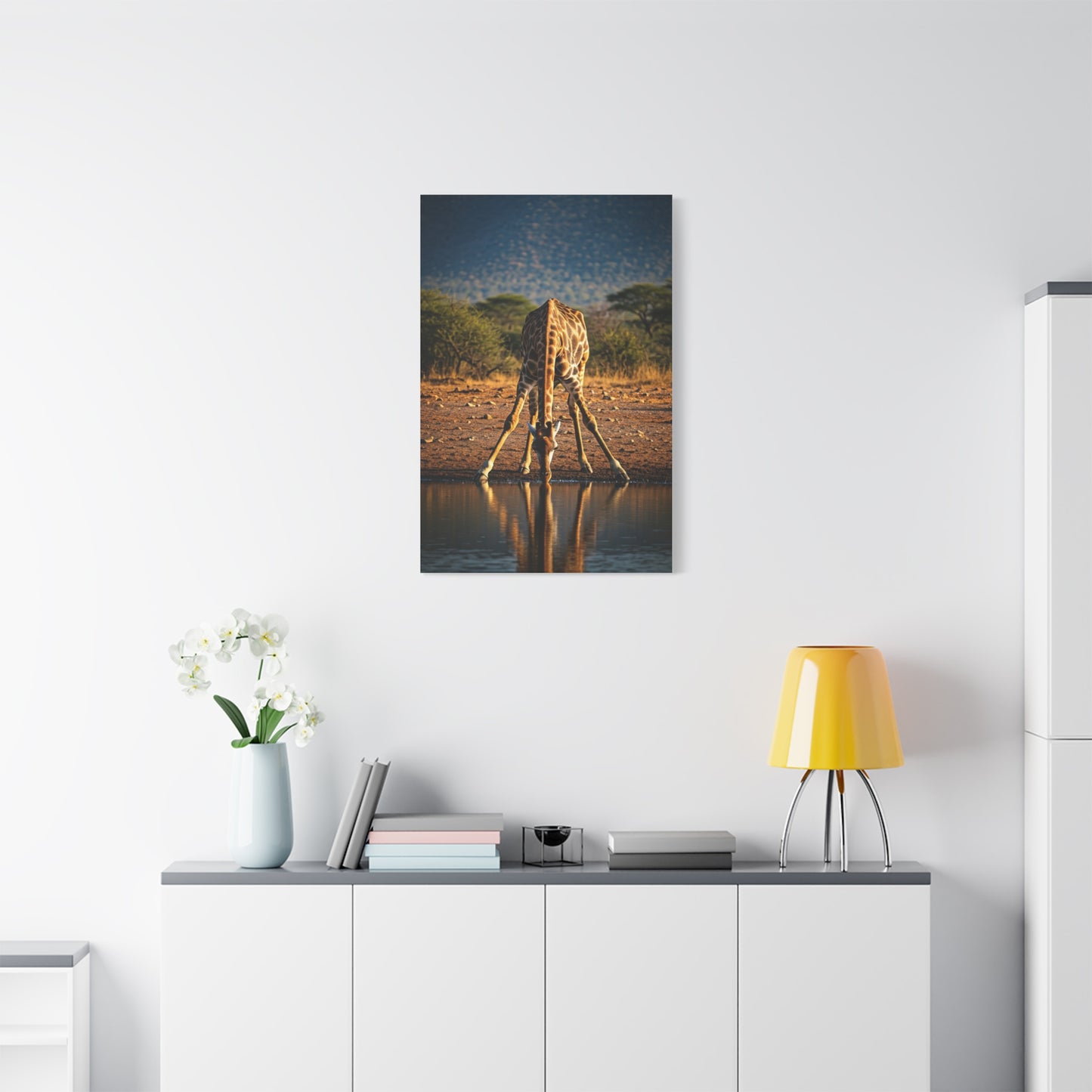 Giraffe Reflection Safari Serenity Wall Art & Canvas Prints