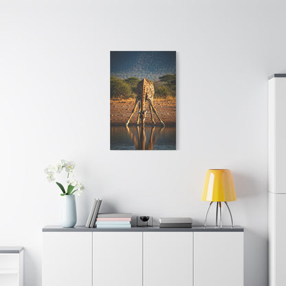 Giraffe Reflection Safari Serenity Wall Art & Canvas Prints