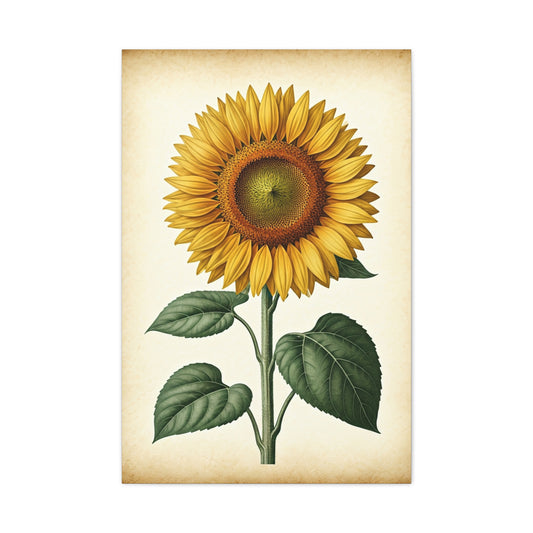 Sunflower Illustration Wall Art & Canvas Prints