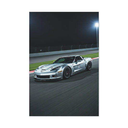 2013 Chevrolet Corvette C6 Z06 Night Race Scene Wall Art & Canvas Prints