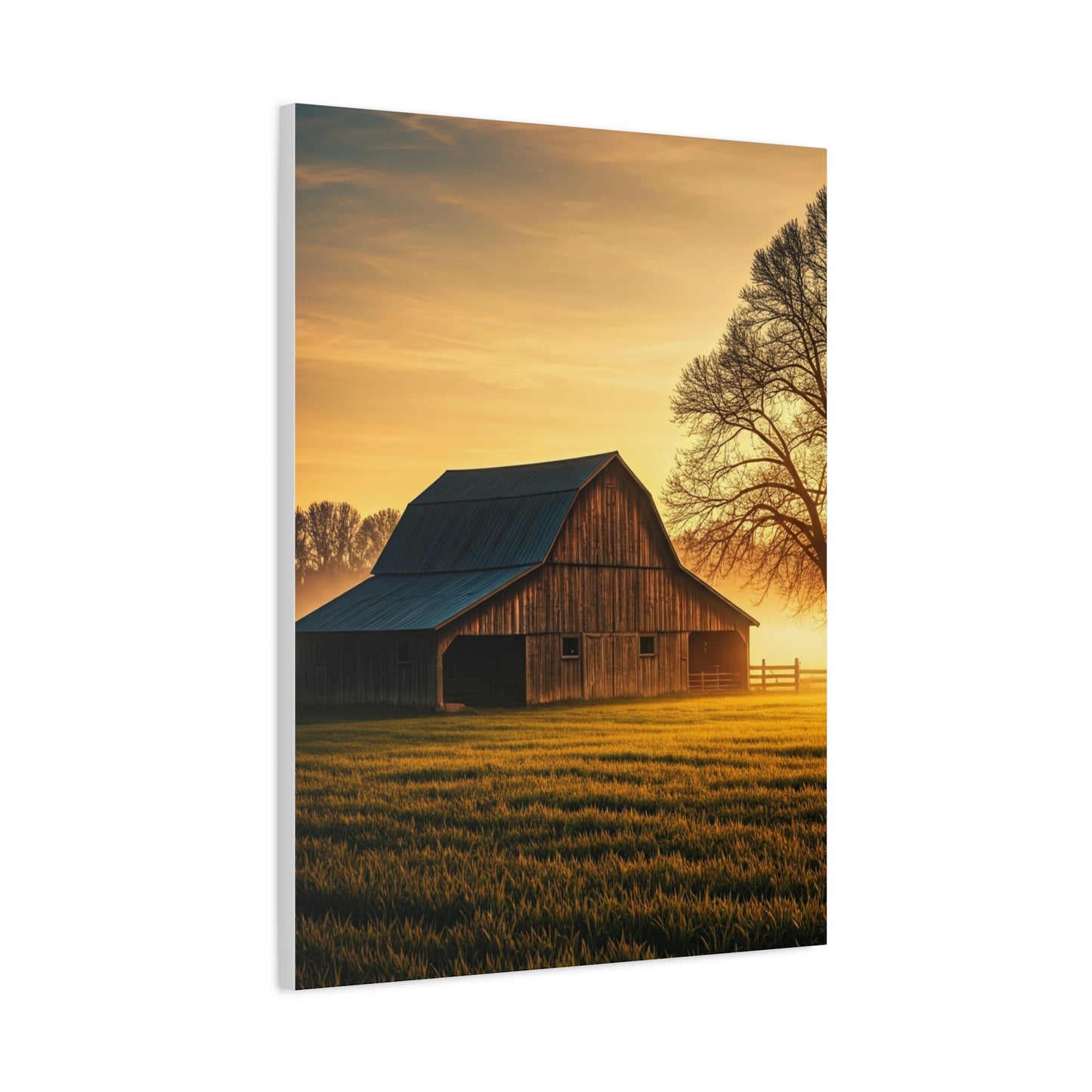 Golden Hour Farmstead Barn Wall Art & Canvas Prints