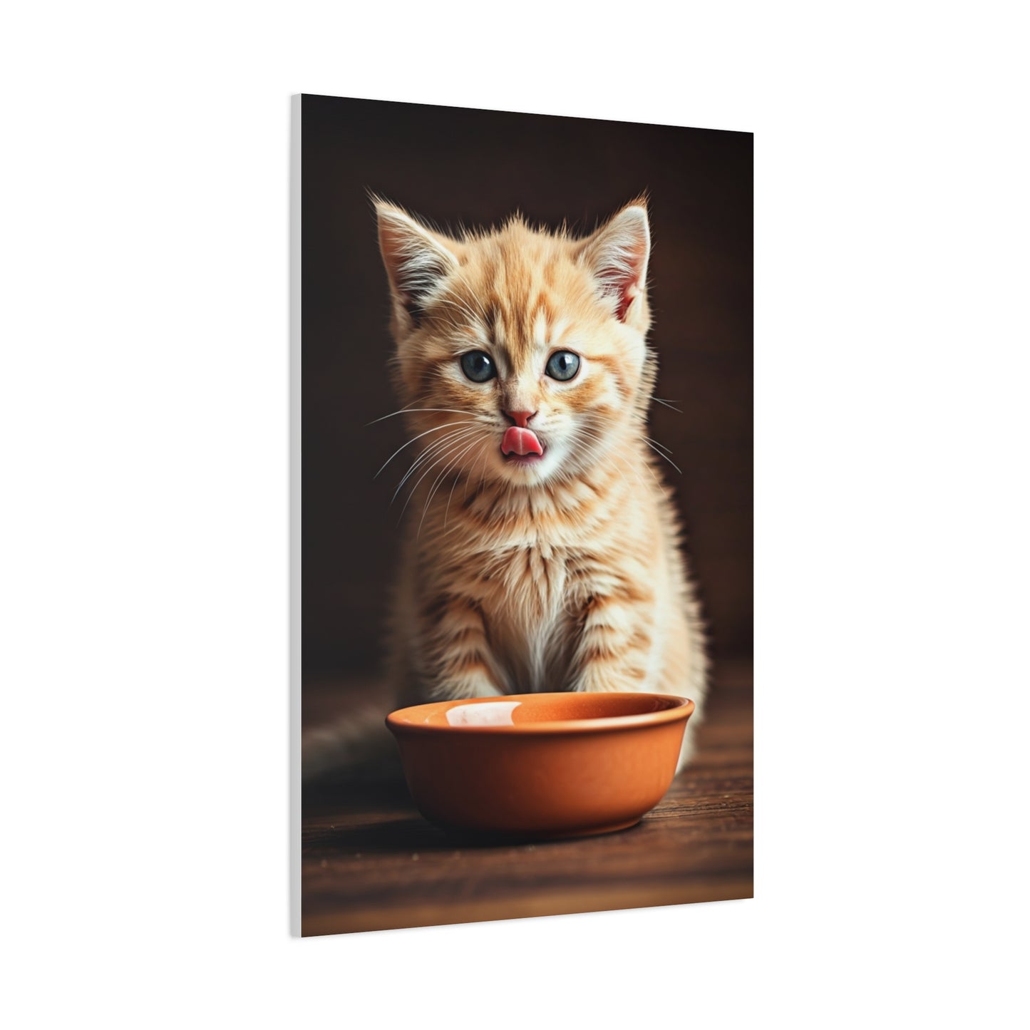Hungry Kitten Moment Wall Art & Canvas Prints