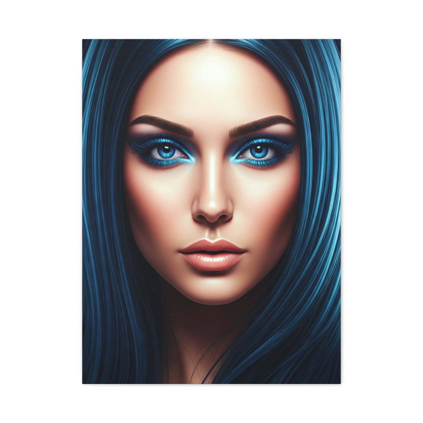 Symmetrical Blue Gaze Portrait Wall Art & Canvas Prints