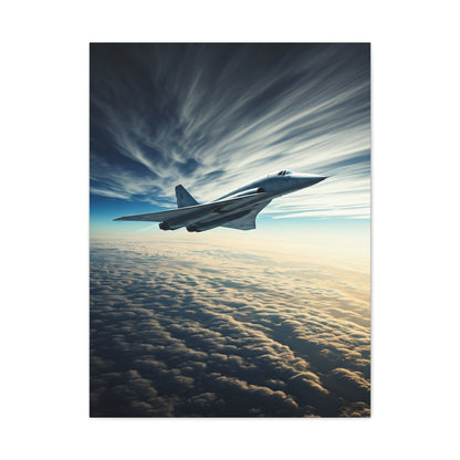 Lone Fighter Over Endless Clouds Wall Art & Canvas Prints