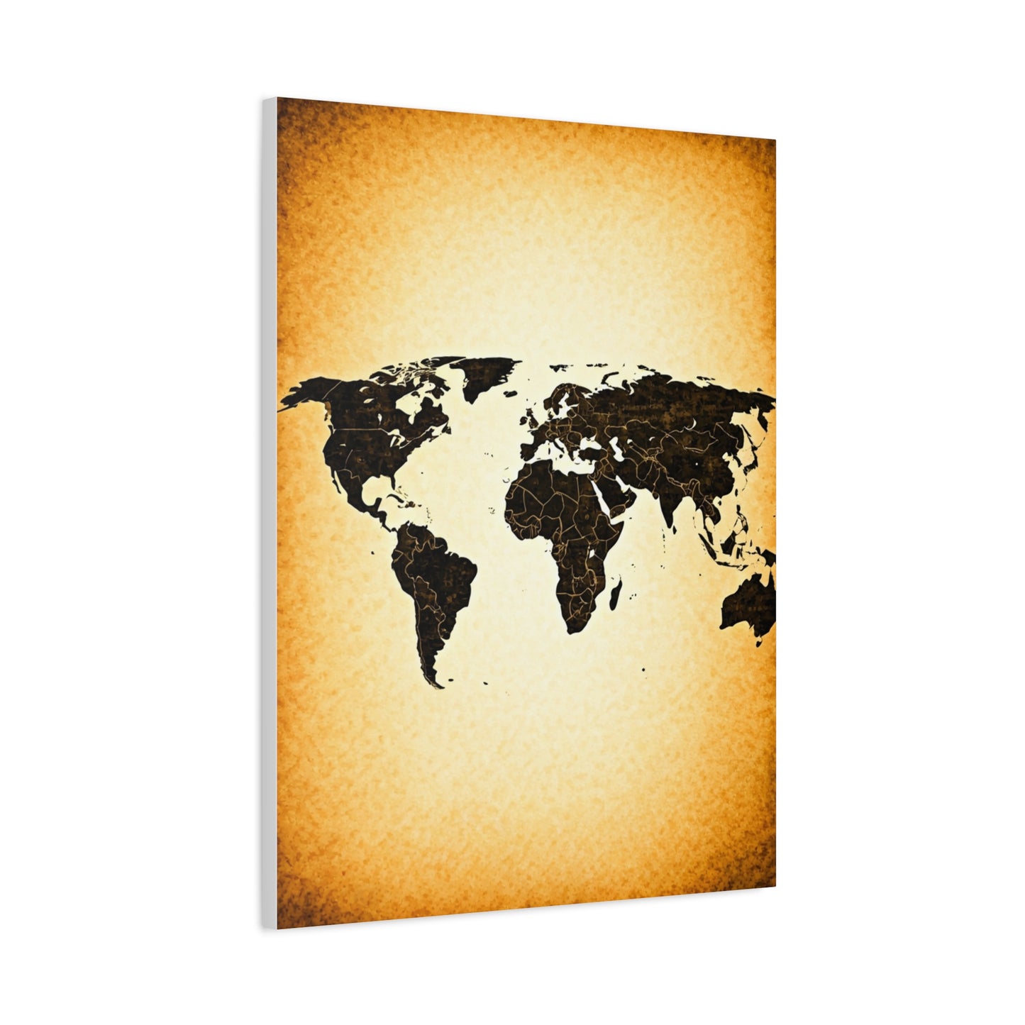 Minimal Black Silhouette World Map Wall Art & Canvas Prints