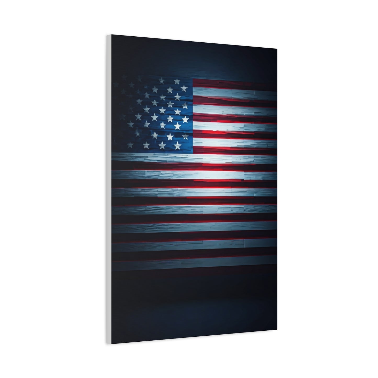 Minimalist Dark American Flag Glow Wall Art & Canvas Prints
