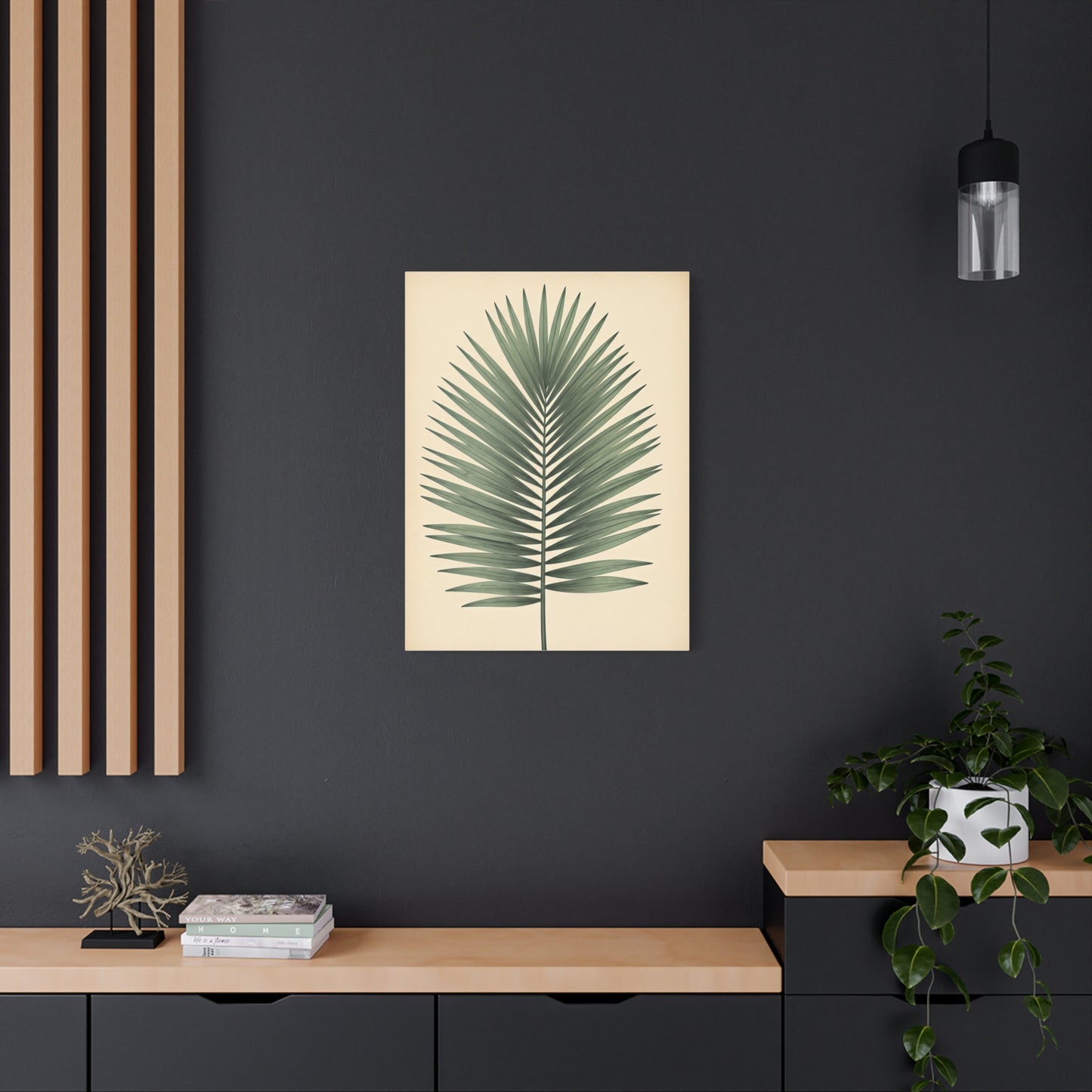 Palm Leaf Minimalist Illustration Wall Art & Canvas Prints