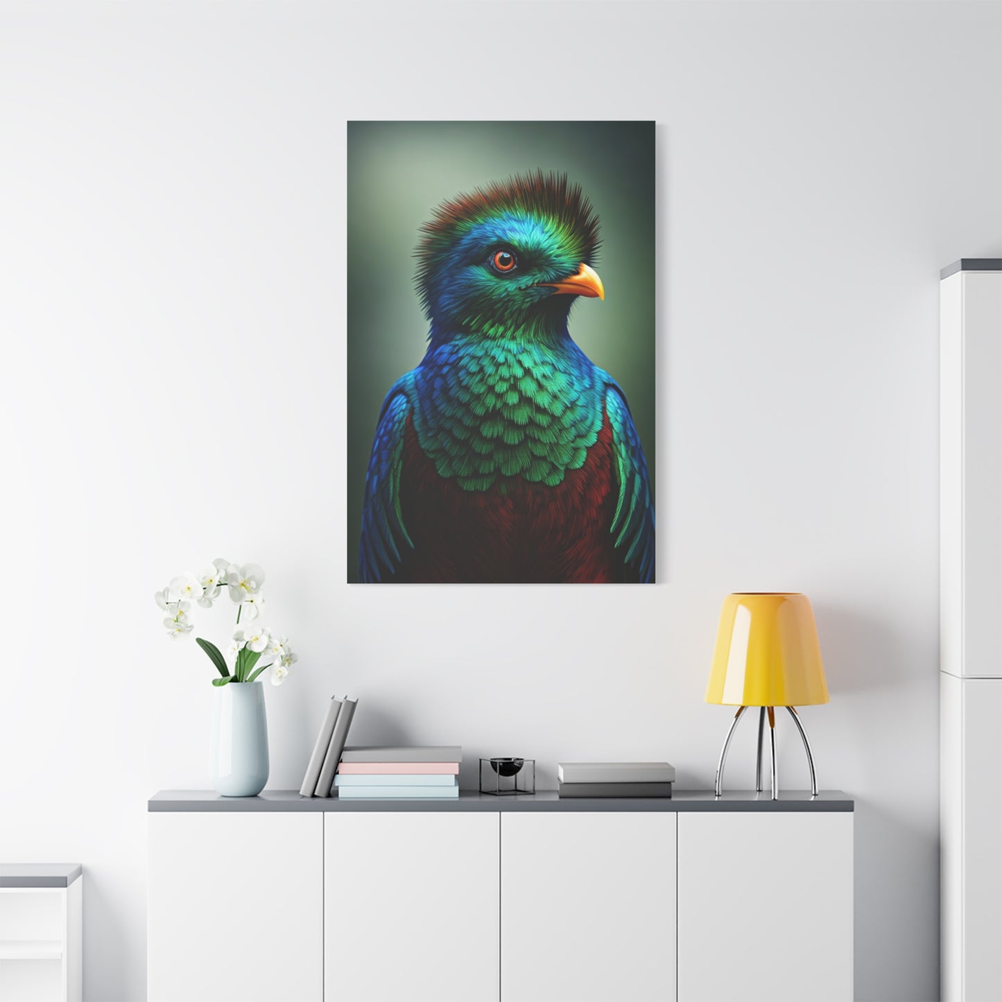 Iridescent Blue-Green Songbird Wall Art & Canvas Prints