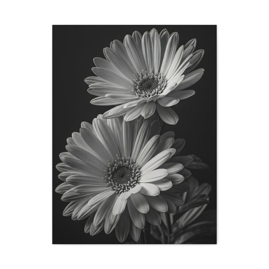 Timeless Gerbera Duo Monochrome Wall Art & Canvas Prints
