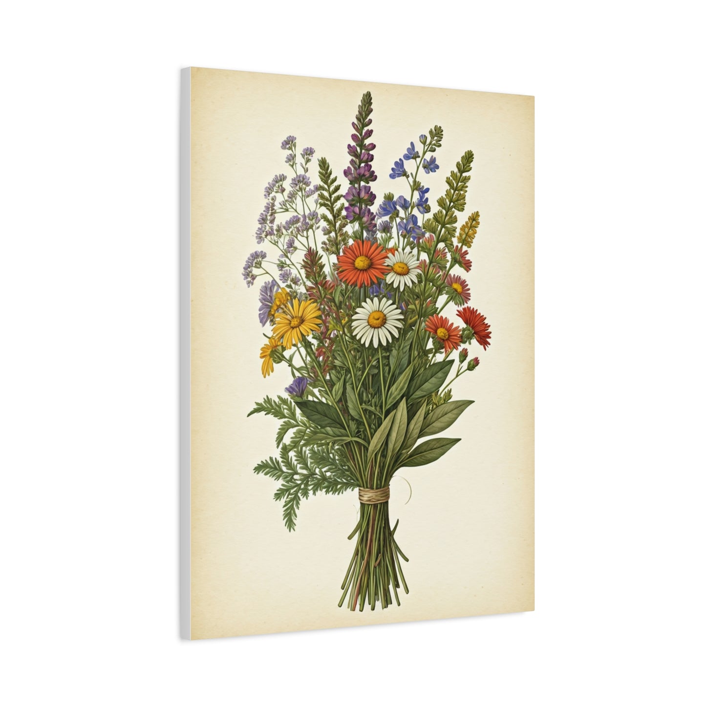 Wildflower Bouquet Illustration Wall Art & Canvas Prints