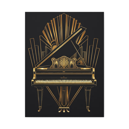 Grand Piano Deco Gold Luxury Wall Art & Canvas Prints
