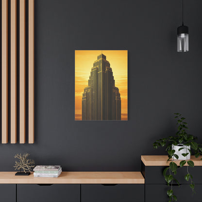Golden Empire Sunset Skyscraper Wall Art & Canvas Prints