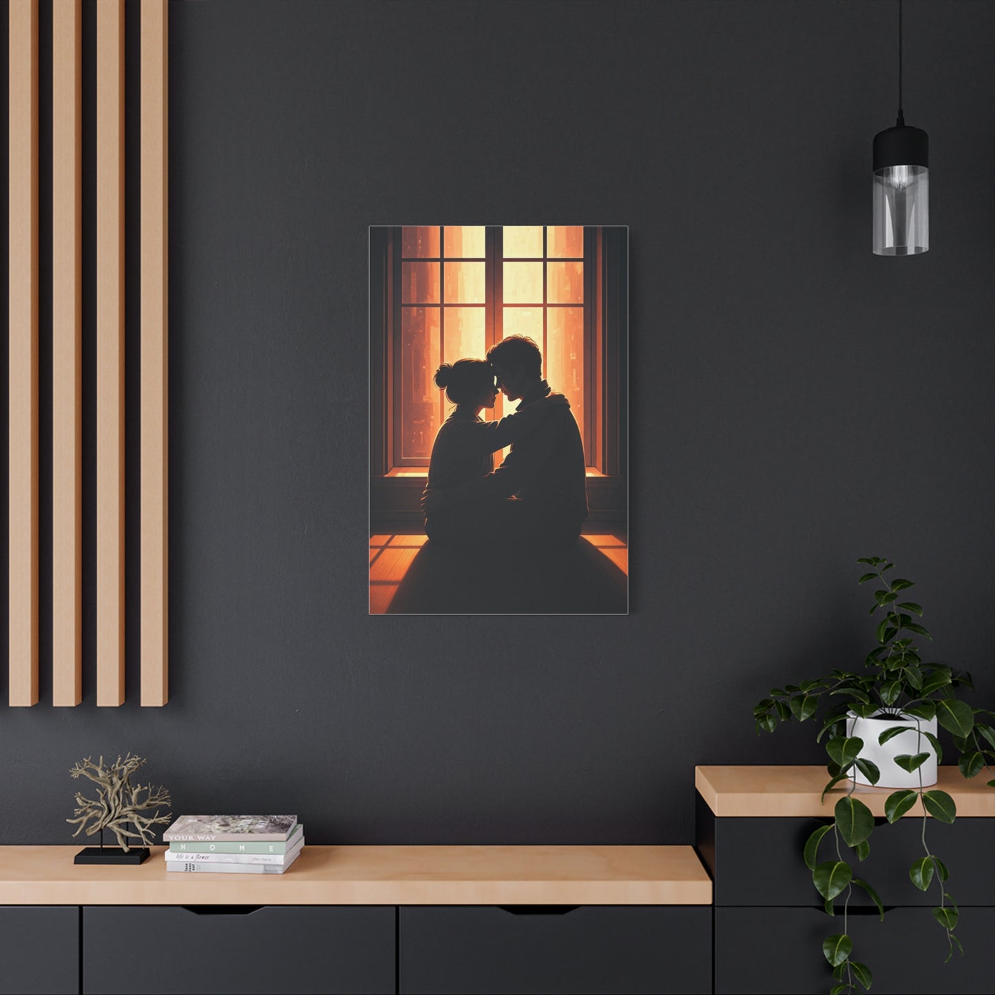 Quiet Embrace by Sunlit Window Wall Art & Canvas Prints