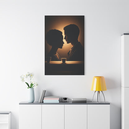 Intimate Silhouettes at Candlelit Table Wall Art & Canvas Prints