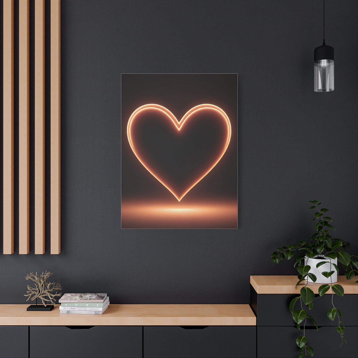 Luminous Heart Minimal Glow Wall Art & Canvas Prints