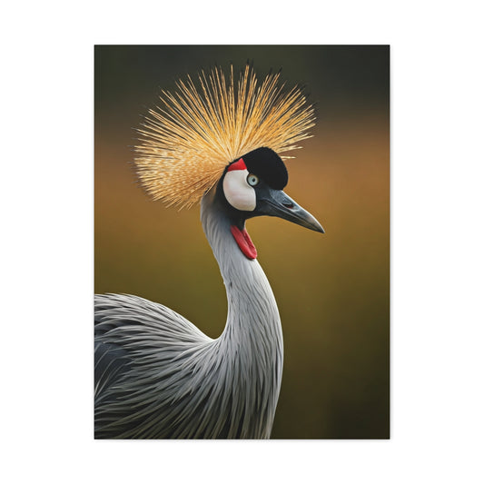 Regal Crowned Crane Portrait Wall Art & Canvas Prints
