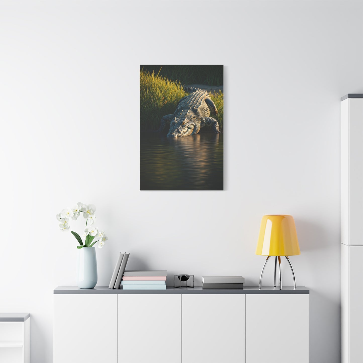 Crocodile Waterside Stillness Wall Art & Canvas Prints