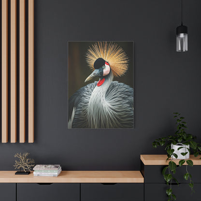 Regal Crowned Crane Portrait Wall Art & Canvas Prints