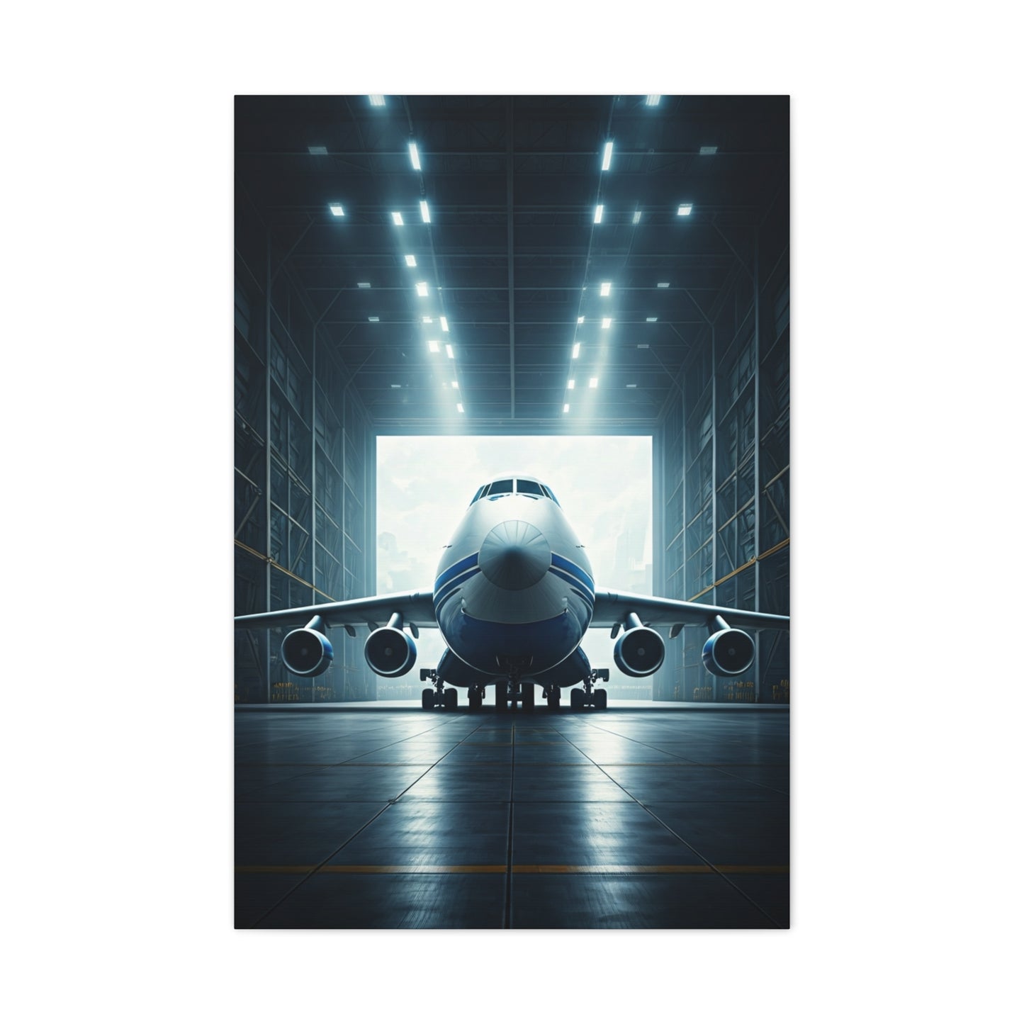 Futuristic Hangar Jet Power Wall Art & Canvas Prints