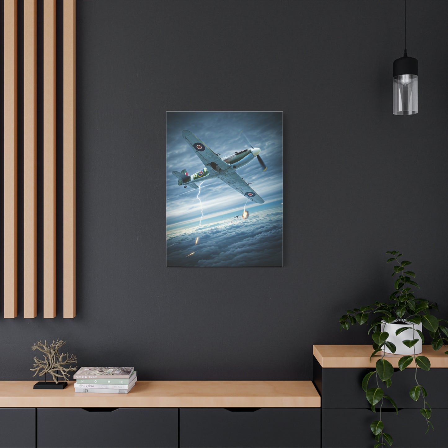 Lightning Strike Dogfight Fighter Wall Art & Canvas Prints