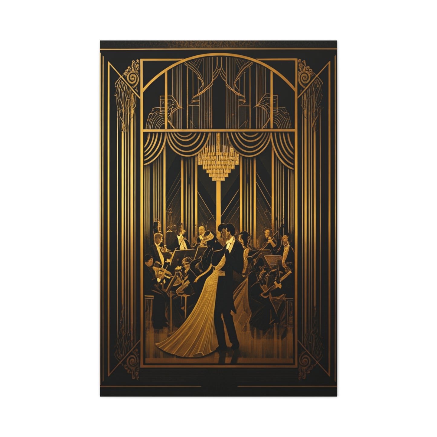 Midnight Ballroom Elegance Art Deco Wall Art & Canvas Prints