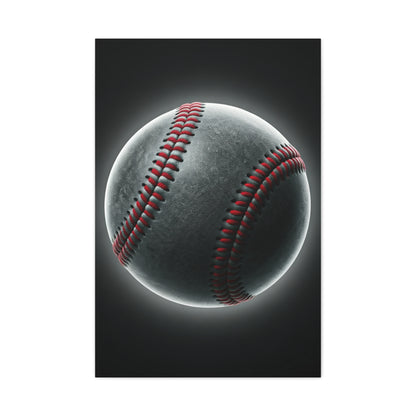Glowing Baseball Stitch Close-Up Wall Art & Canvas Prints