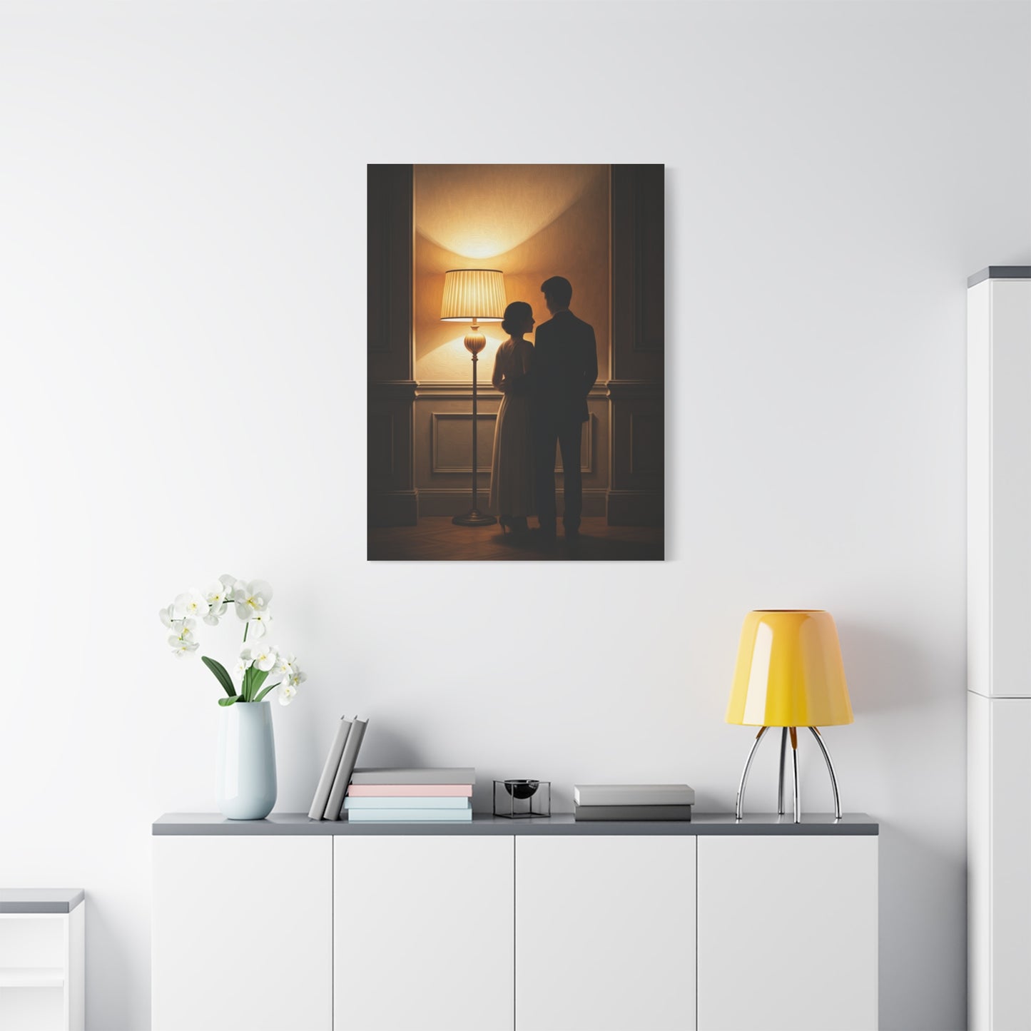 Golden Glow Embrace Interior Wall Art & Canvas Prints