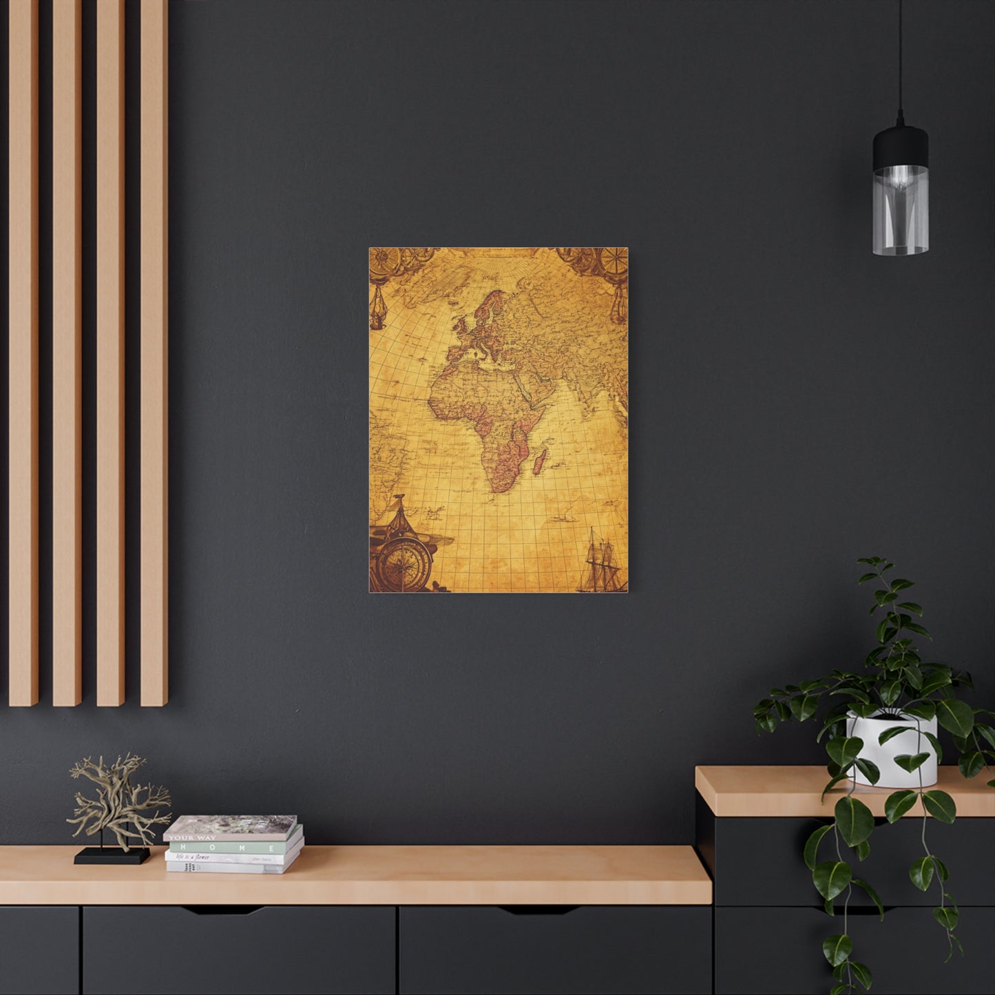 Double Hemisphere Vintage World Map Wall Art & Canvas Prints