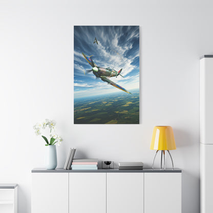 Vintage Warbird Flight Over Open Fields Wall Art & Canvas Prints
