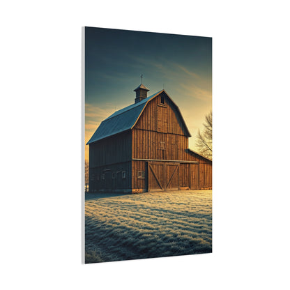 Frosted Dawn Wooden Barn Wall Art & Canvas Prints