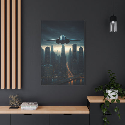 City Skyline Aircraft Journey Wall Art & Canvas Prints