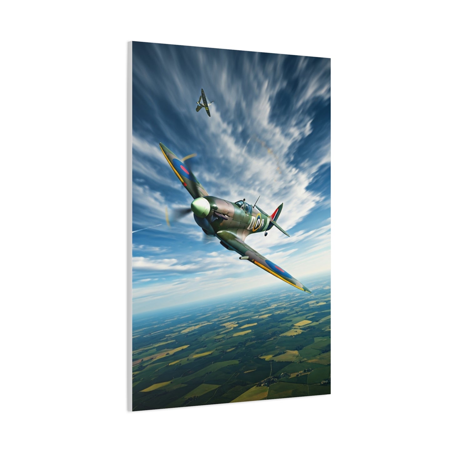 Vintage Warbird Flight Over Open Fields Wall Art & Canvas Prints