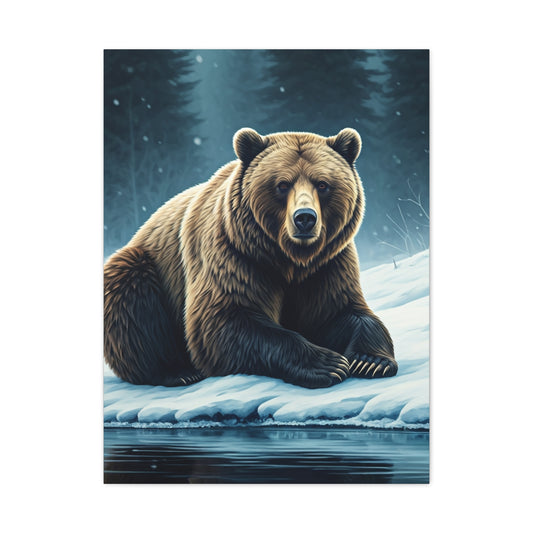 Winter Forest Brown Bear Wall Art & Canvas Prints
