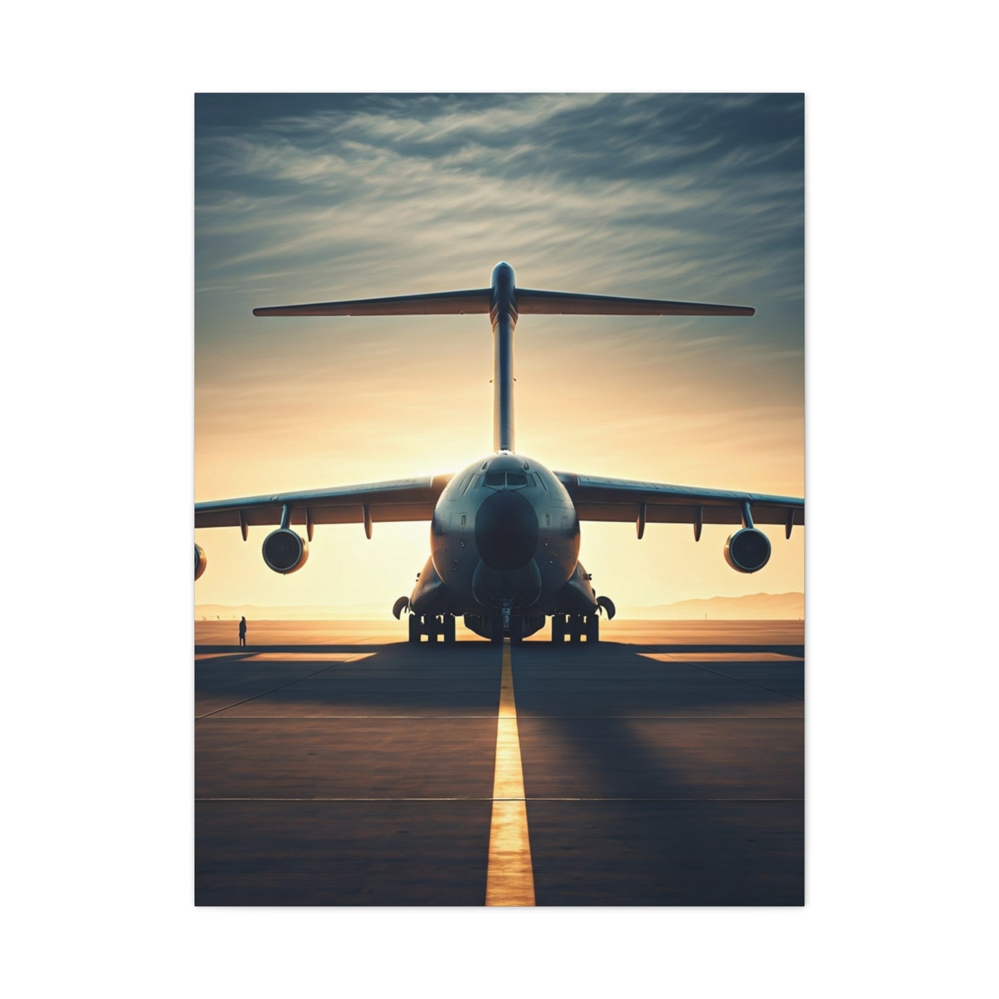Golden Runway Departure Jet Wall Art & Canvas Prints