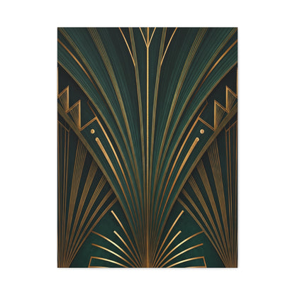 Emerald Radiance Fan Art Deco Wall Art & Canvas Prints