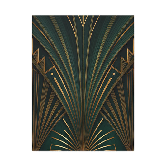 Emerald Radiance Fan Art Deco Wall Art & Canvas Prints