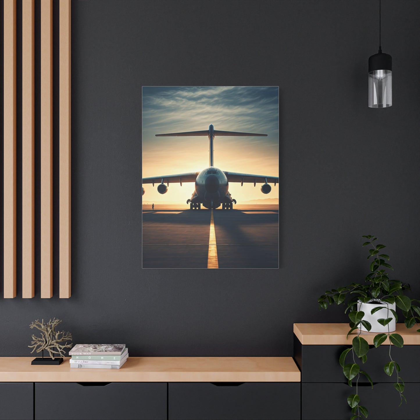 Golden Runway Departure Jet Wall Art & Canvas Prints