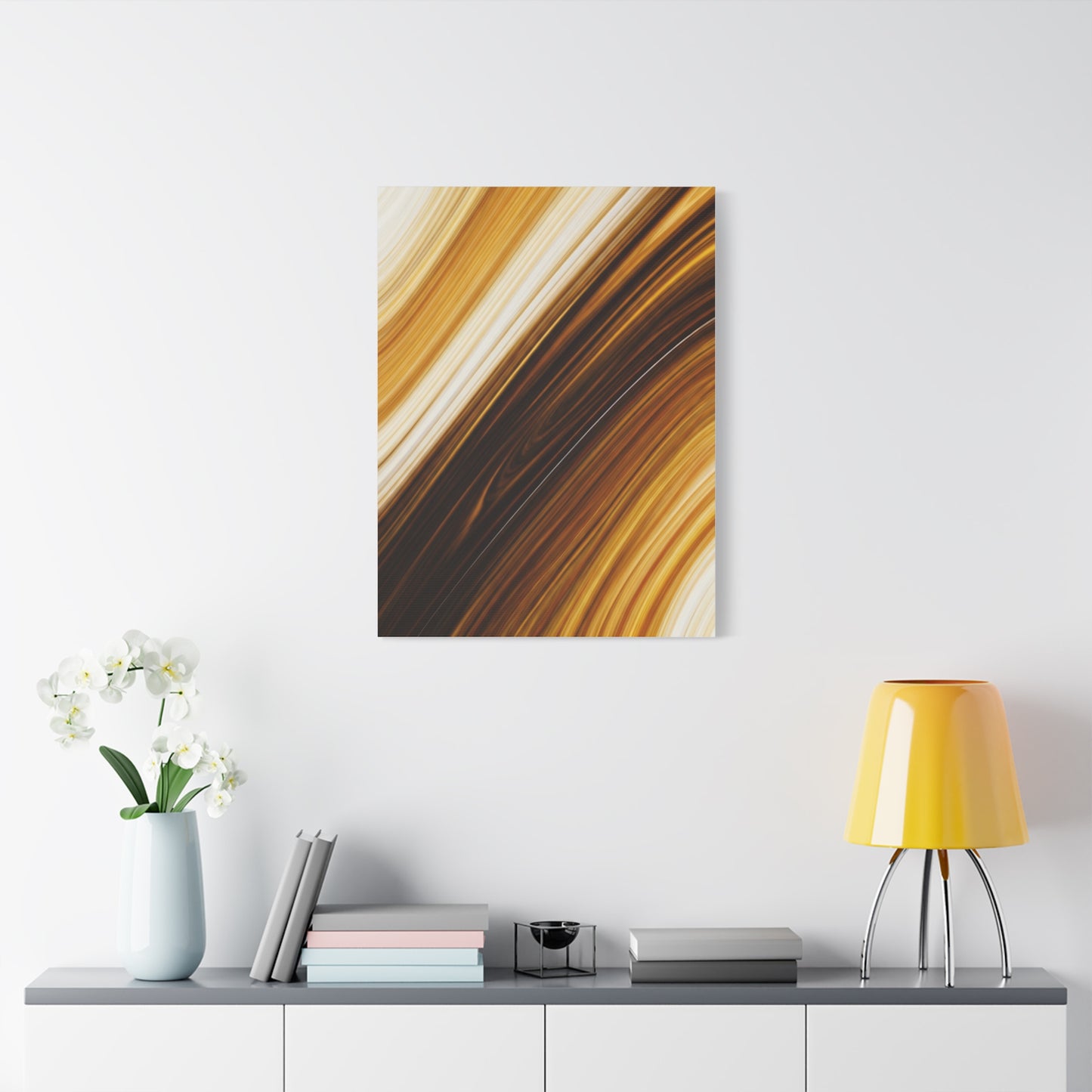 Dark Gold Stream Abstract Wall Art & Canvas Prints