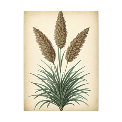 Wild Grass and Seed Heads Illustration Wall Art & Canvas Prints