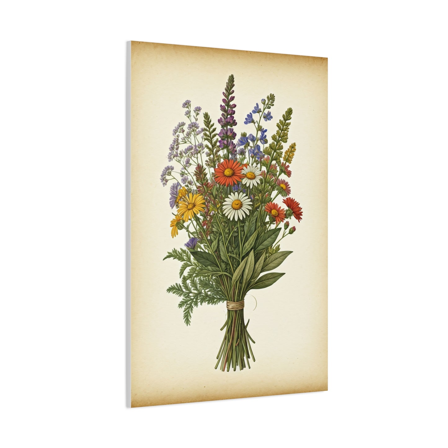 Wildflower Bouquet Illustration Wall Art & Canvas Prints